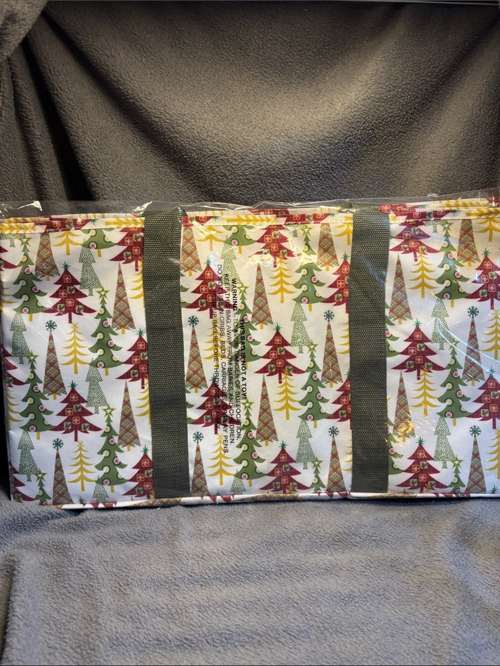 Woman Within Holiday Tree Tote in Green and Red